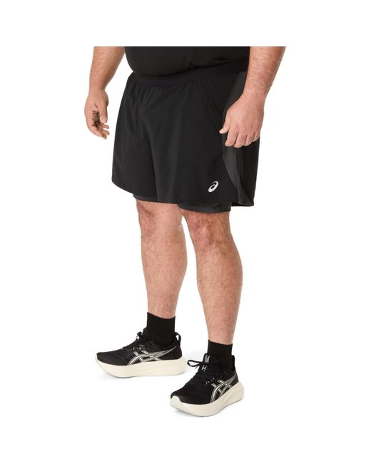 Asics Black Road 2N1 5In Short Running for men