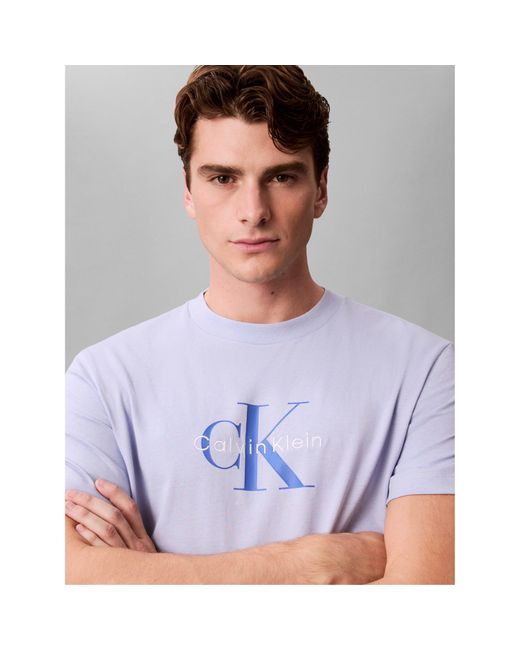 Calvin Klein Blue Monogram T-Shirt for men