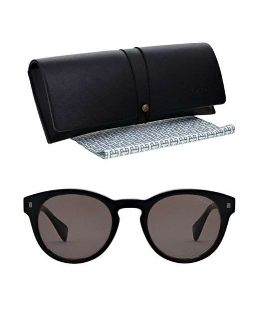 Ted Baker Black Bak Dax Round Sunglasses for men