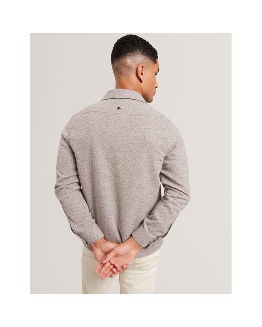 Ted Baker Gray Wadded Overshirt for men