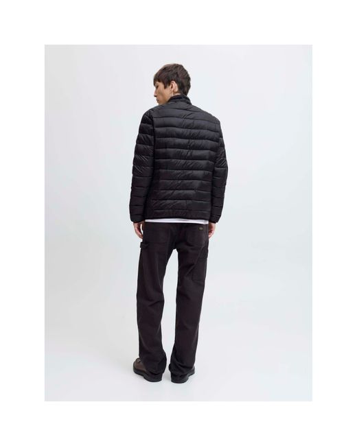 Jack & Jones Blue Bradley Stand Collar Puffer for men