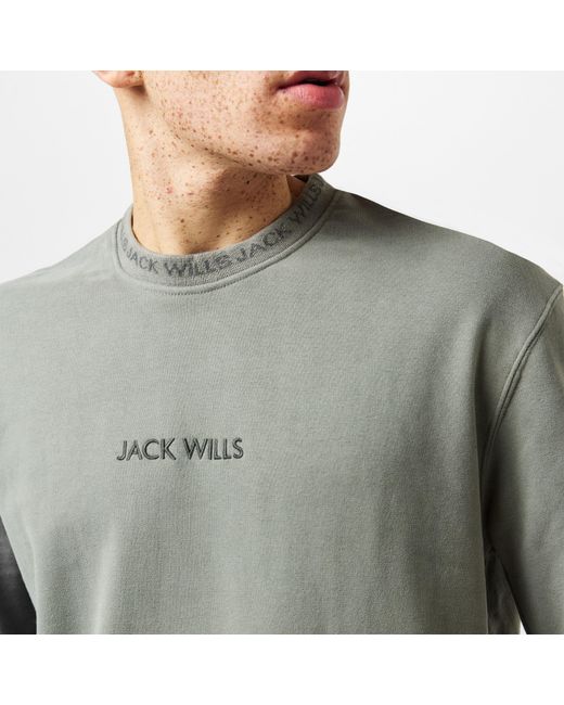 Jack Wills Gray Jacquard Crew Sweatshirt for men