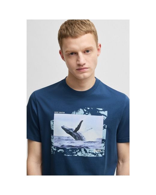 Boss Blue Dunetrace Regular Fit T-Shirt for men