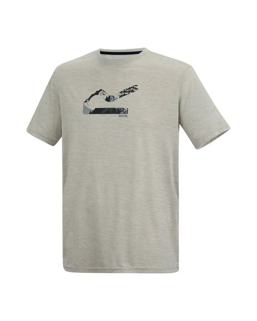 Regatta Gray Fingal Tee Short Sleeve Performance T-Shirt for men