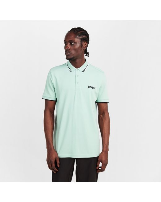 Boss Blue Paddy Pro Premium Cotton Polo Shirt for men