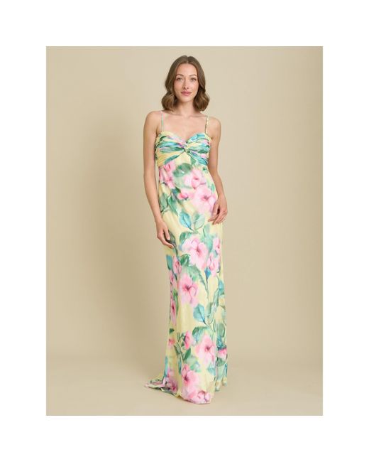 Gina Bacconi Natural Marge Burnout Print Maxi Dress