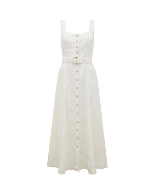 Forever New White Maja Denim Dress
