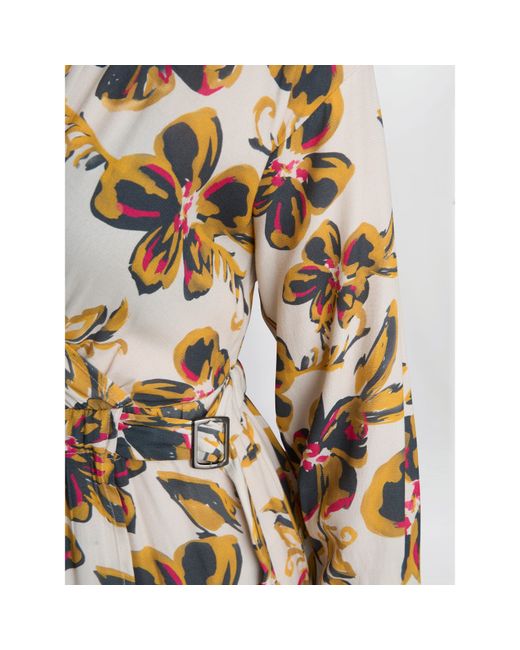 Gina Bacconi Natural Rosalee Belted Fit And Flare Dress