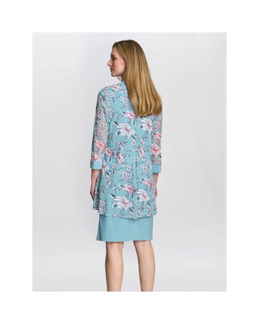 Gina Bacconi Blue Callie Printed Dress And Jacket