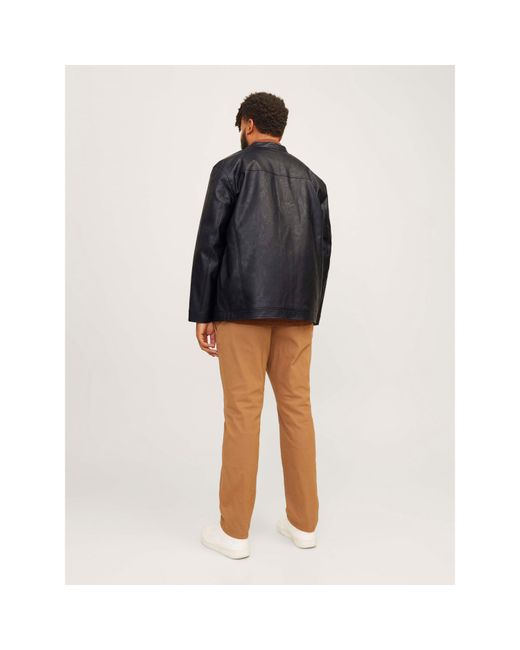 Jack & Jones Black Jack Dylan Pu Jacket Plus Size for men