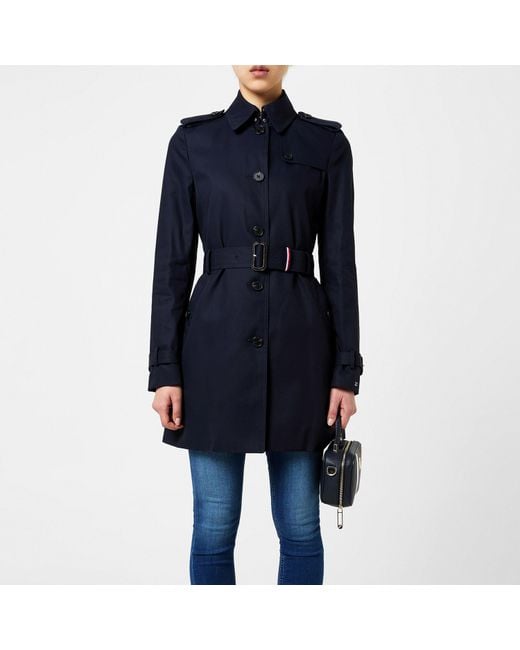 Tommy Hilfiger Blue Heritage Single Breasted Trench Coat