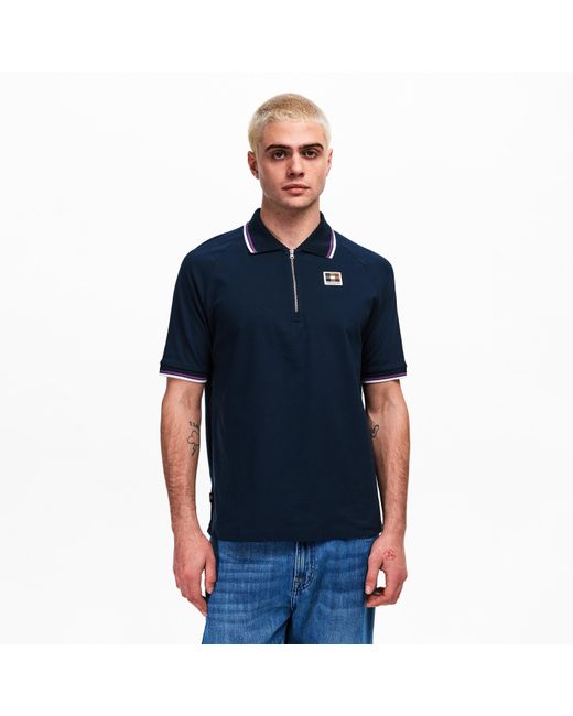 Aquascutum Blue Short Sleeve Polo Shirt for men