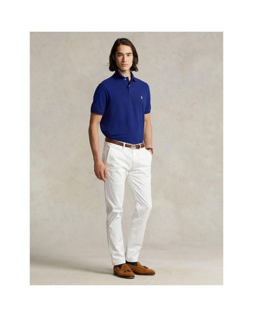 Polo Ralph Lauren Blue Custom Slim Short Sleeve Shirt for men
