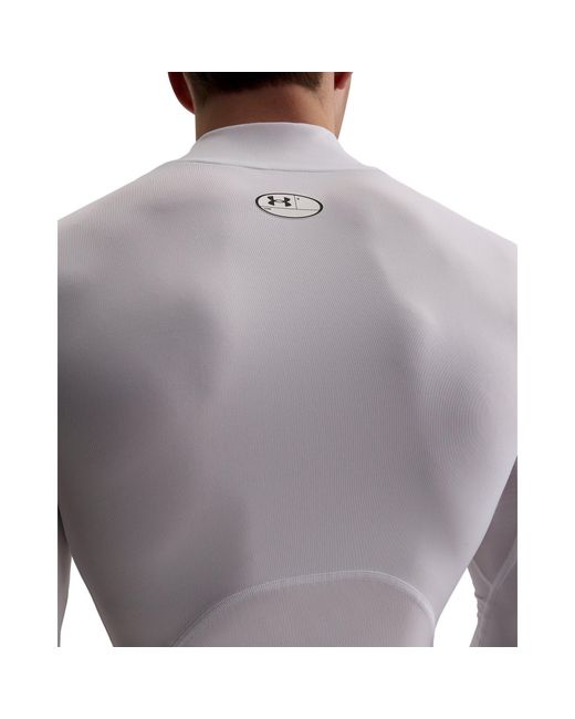 Under Armour White Heatgear Mock Long Sleeve for men