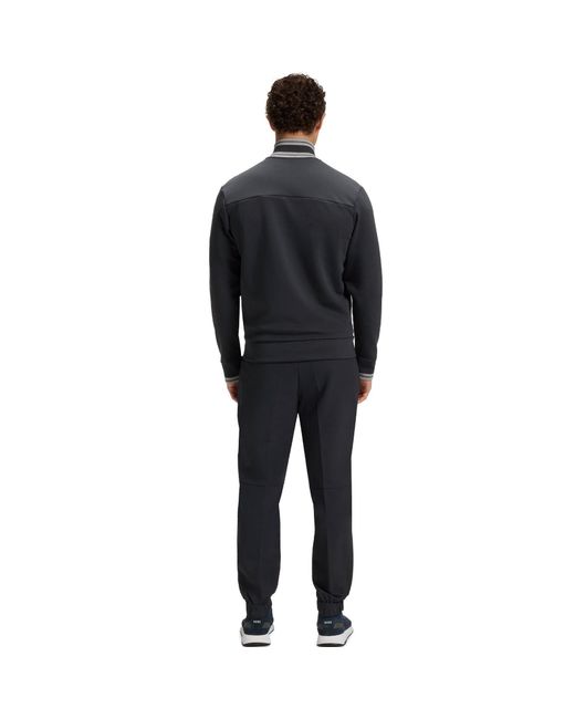 Boss Black Full Zipped Zone Short Sleeve Polo Shirt for men