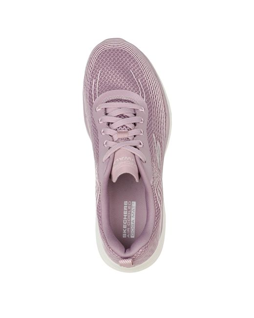 Skechers Purple Athletic Mesh Lace Up W Haptic Prin Slip On Trainers