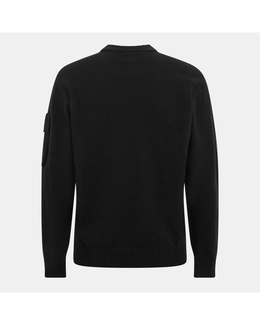 CP COMPANY METROPOLIS Black Crew-Neck Knitted Top for men