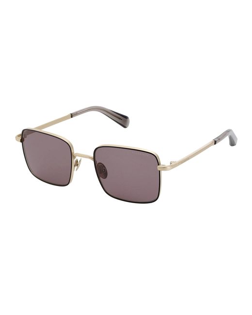 AllSaints Brown Angular Square Sunglasses for men