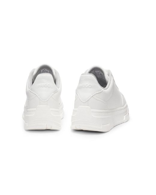 HUGO White Yarrow Tenn Low Top Lace-Up Sneakers for men