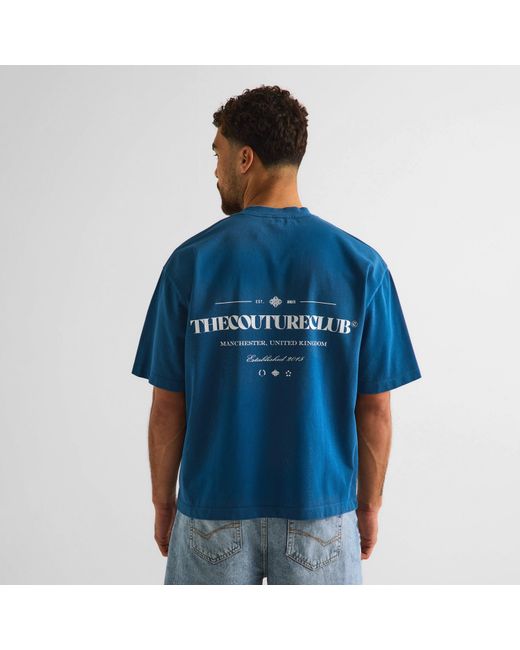 The Couture Club Blue Oversized T-Shirt for men