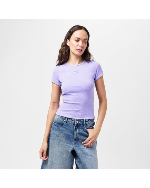 Tommy Hilfiger Purple Tj Badge Rib Regular Fit T-Shirt