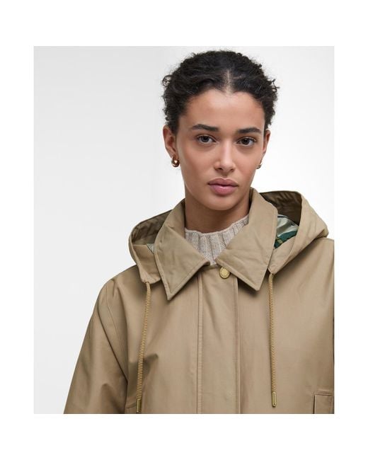 Barbour Natural Maude Waterproof Detachable Hood Long Sleeve Rain Anorak