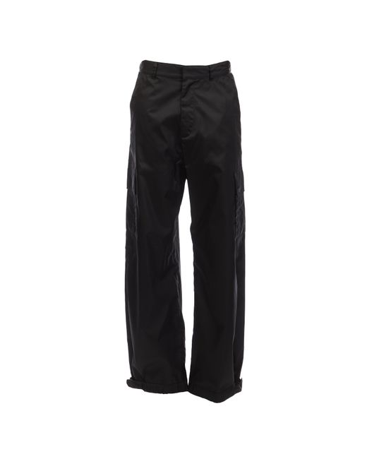 Off-White c/o Virgil Abloh Black Embroidered Nylon Cargo Pants for men