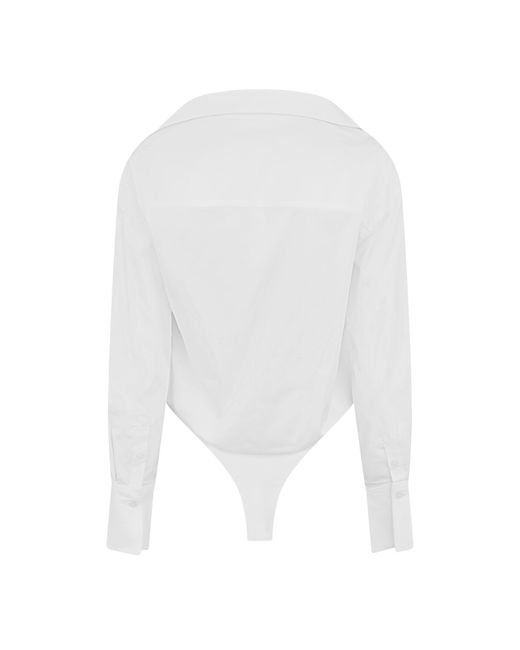 GOOD AMERICAN White Poplin Bodysuit