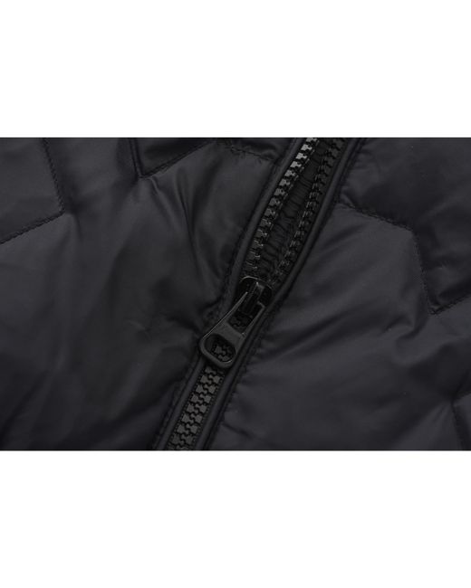 Firetrap Black Short Duck Down Funnel Neck Long Sleeve Down Jacket