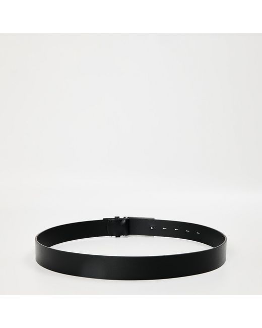 Calvin Klein Black Smooth Plaque Leather Belt for men
