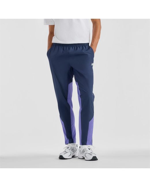 New Balance Blue Closed Hem Woven Joggers for men