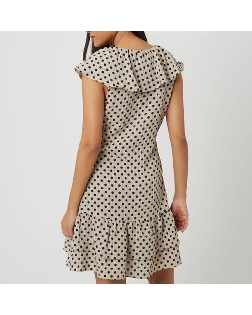 Brave Soul Multicolor Bs Mini Polka Dot Dress With Frill Detail