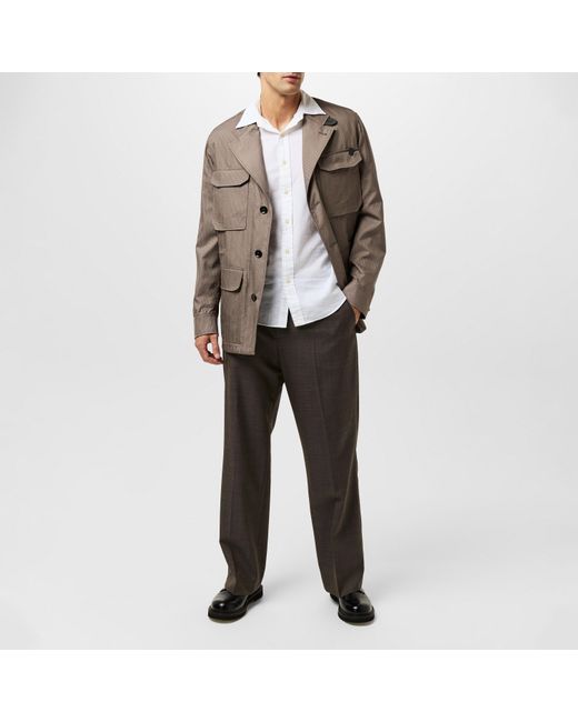 Brioni Brown Seersucker Long Sleeve Blazer for men