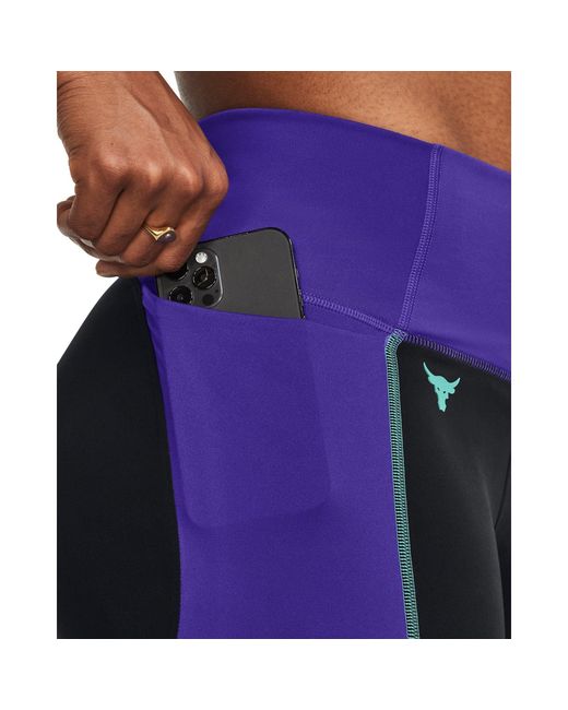 Under Armour Blue Project Rock Colourblock Ankle Gym Leggings