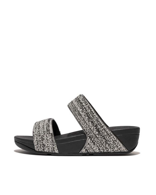 Fitflop Black Fit Flop Lulu Shimmerweave Sliders