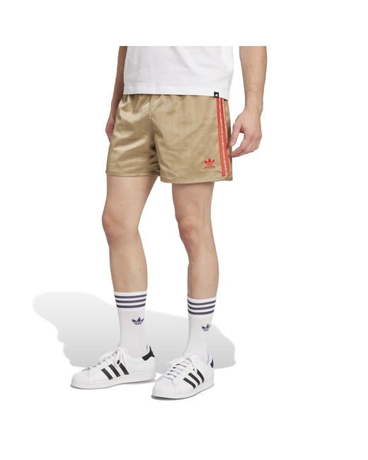 Adidas Natural David Beckham Originals 3-Stripes Shorts for men