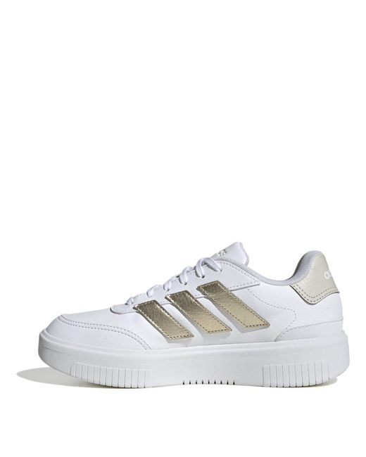 Adidas White Courtblock Trainers