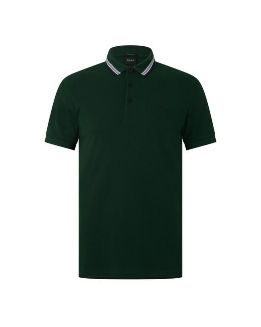 Boss Green Paddy Polo Shirt With Contrast Tipping for men