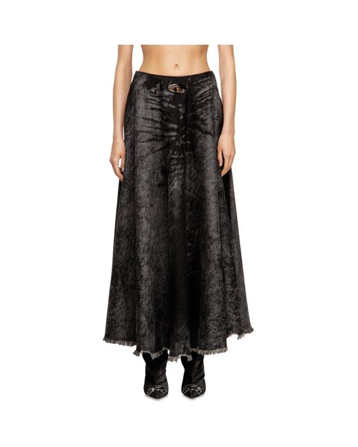 DIESEL Gray De-Hannie-Fsh Denim Skirt