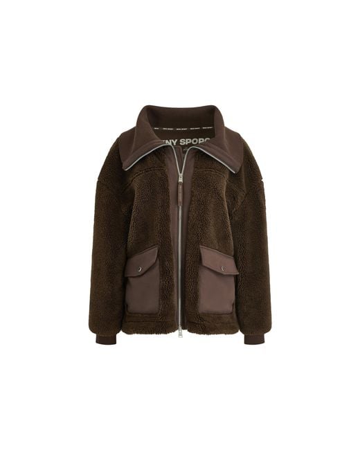 DKNY Brown Fnlnk Shrpa Jkt Ld64