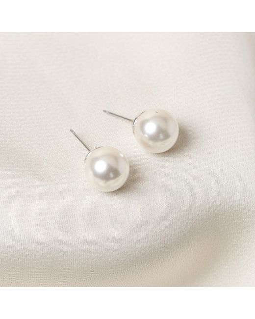 Jon Richard White Cream Large Pearl Earrings