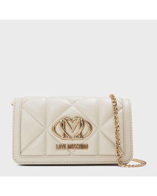 Love Moschino Natural Quilted Cross Body Bags