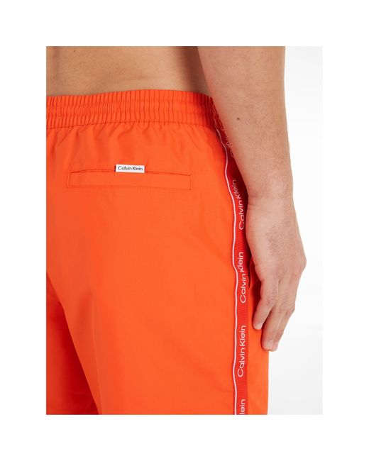 Calvin Klein Orange Medium Tape Swim Shorts for men