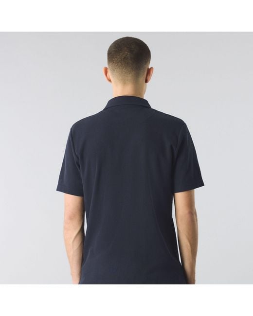Pretty Green Blue Islington Zipped Short-Sleeve Polo Shirt for men