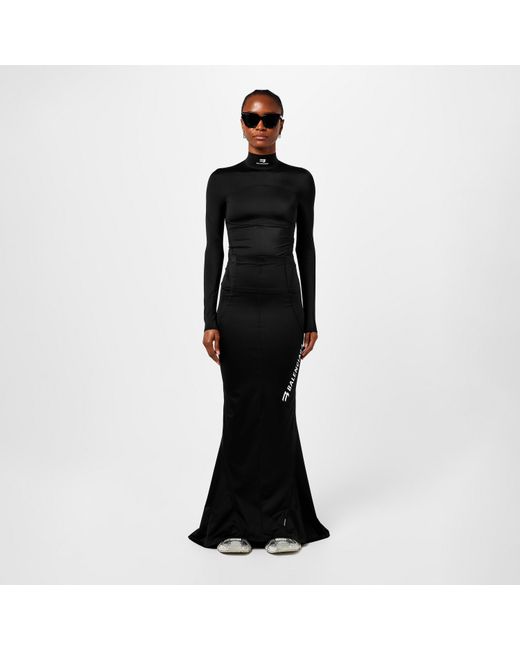 Balenciaga Black Sporty B Activewear Mermaid Skirt
