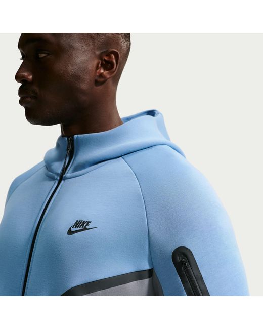 Nike Blue Tech Fleece Hoodies for men
