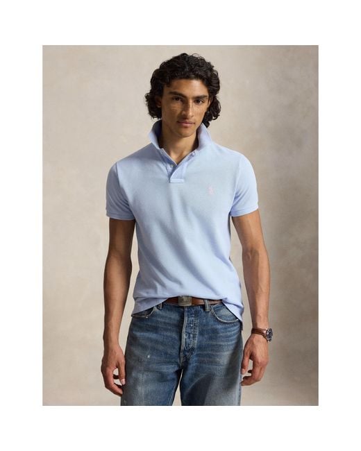 Polo Ralph Lauren Blue Custom Short Sleeve Polo Shirt for men