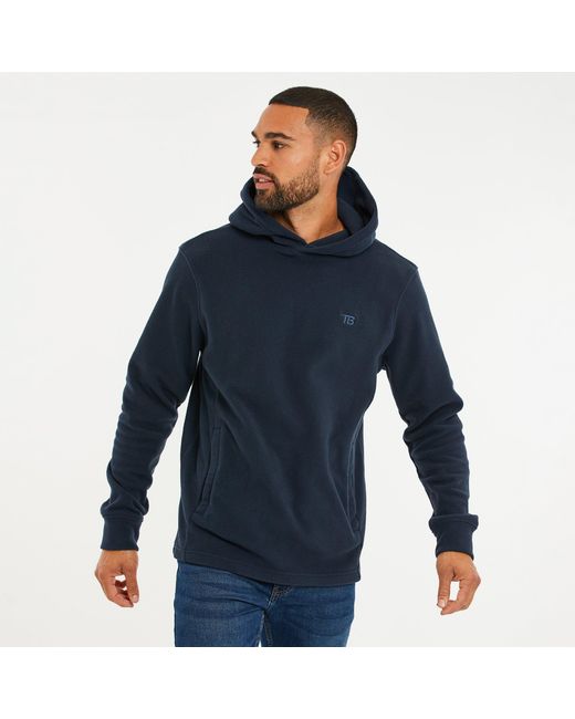 Threadbare Blue Microfleece Overhead Hoodie for men