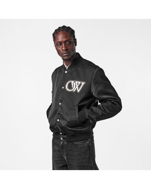 Off-White c/o Virgil Abloh Black Monogram Long Sleeve Bomber Jacket for men