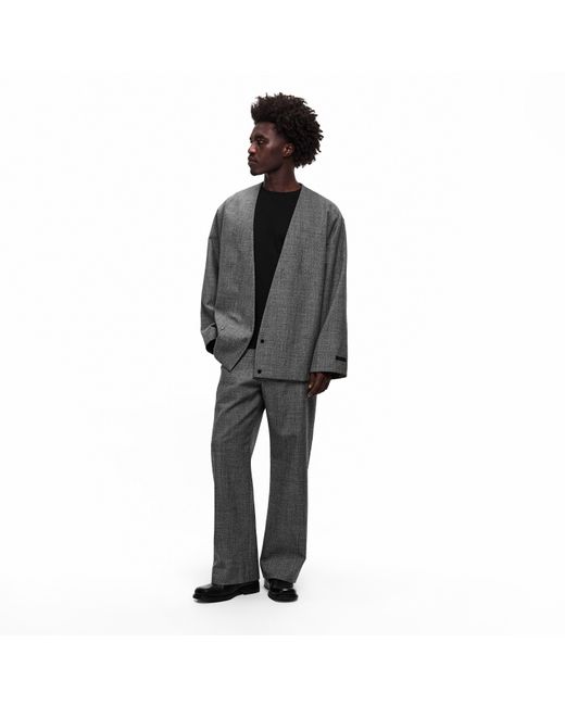 Fear Of God Gray Cropped Lapelless Jacket for men